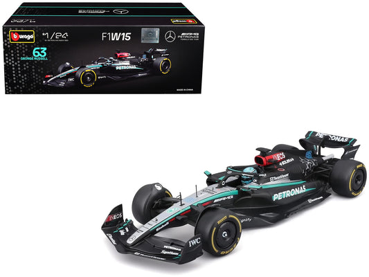Mercedes-AMG F1 W15 E Performance #63 George Russell "Petronas" Formula One F1 "World Championship" (2024) 1/24 Diecast Model Car by Bburago by Bburago
