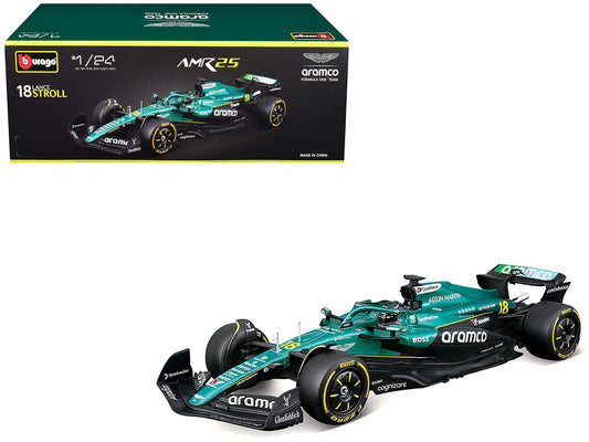 Aston Martin AMR25 #18 Lance Stroll "Aramco" Formula One F1 "World Championship" (2025) 1/24 Diecast Model Car by Bburago by Bburago