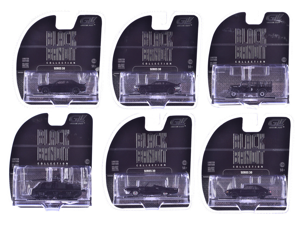 "Black Bandit" 6 piece Set Series 30 1/64 Diecast Model Cars by Greenlight by Greenlight