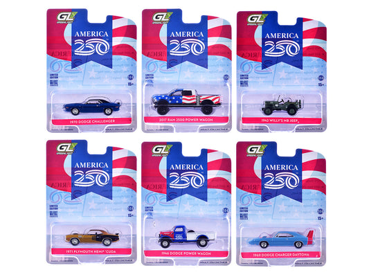 "Anniversary Collection" Series 18 Set of 6 pieces "America 250 Edition" 1/64 Diecast Model Cars by Greenlight by Greenlight