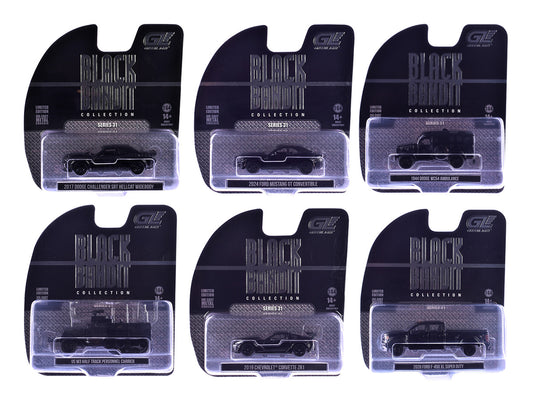 "Black Bandit" Series 31 6 piece Set 1/64 Diecast Model Cars by Greenlight by Greenlight