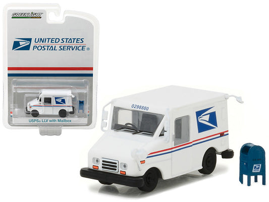 "United States Postal Service" (USPS) Long Life Postal Mail Delivery Vehicle (LLV) with Mailbox Accessory "Hobby Exclusive" 1/64 Diecast Model Car by Greenlight by Greenlight