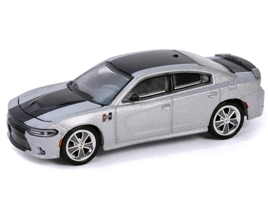 2018 Dodge Charger SRT 392 Silver Metallic with Black Stripe "Mr. Norm Heritage GSS Charger" "Hobby Exclusive" Series 1/64 Diecast Model Car by Greenlight by Greenlight