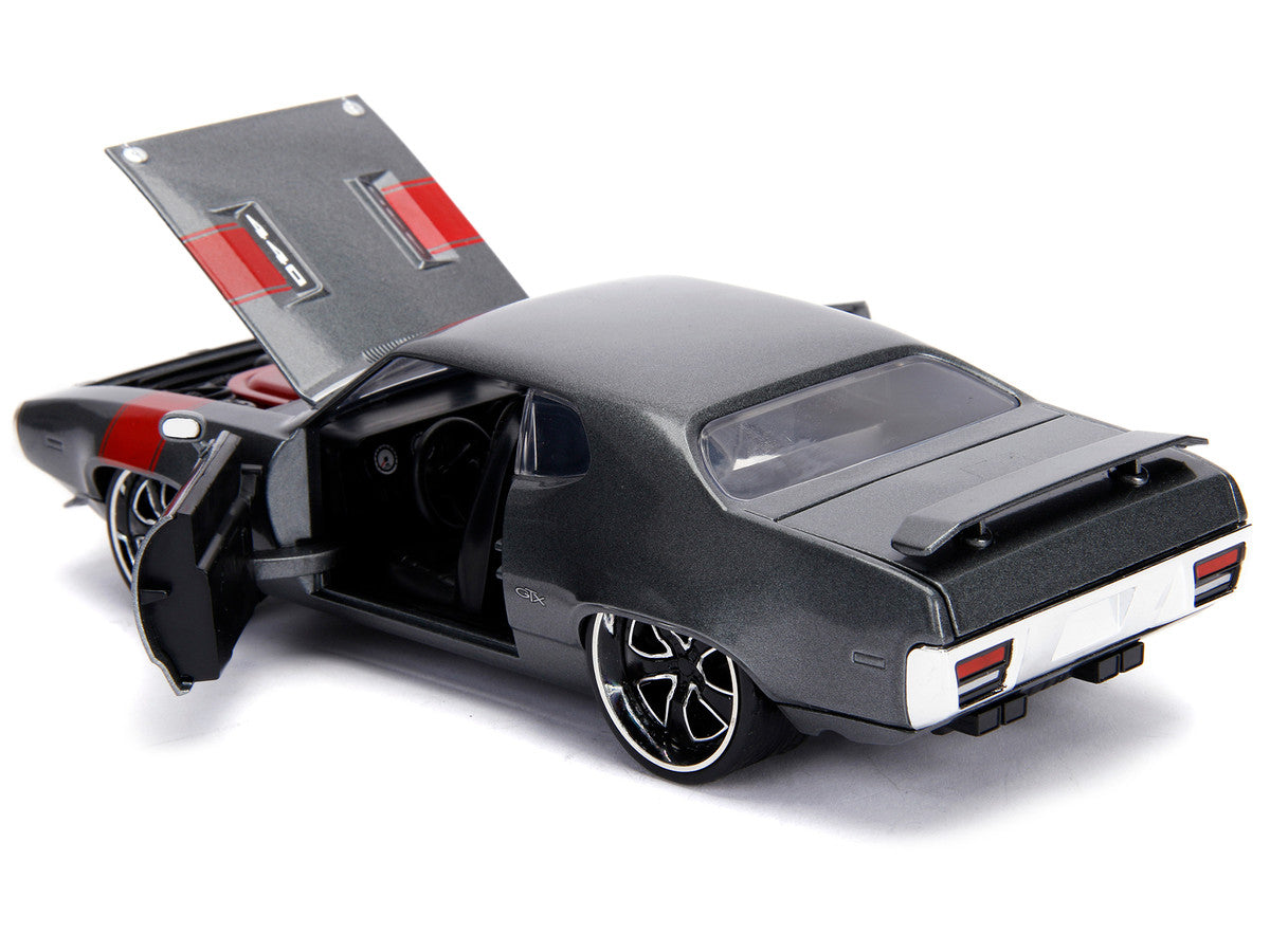 1972 Plymouth GTX 440 Metallic Gray with Red Stripe "Bigtime Muscle" 1/24 Diecast Model Car by Jada by Jada