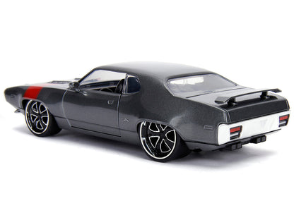 1972 Plymouth GTX 440 Metallic Gray with Red Stripe "Bigtime Muscle" 1/24 Diecast Model Car by Jada by Jada