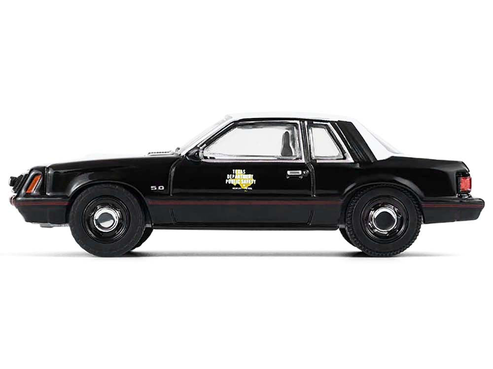 1982 Ford Mustang SSP "Texas Department of Public Safety Highway Patrol" Black with White Hood and Top "Hobby Exclusive" Series 1/64 Diecast Model Car by Greenlight by Greenlight