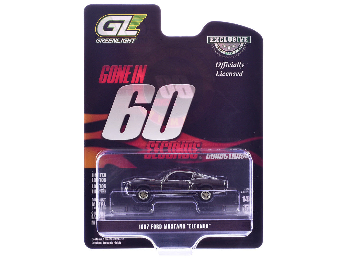 1967 Ford Mustang "Eleanor" Silver Chrome Edition "Gone in Sixty Seconds" (2000) Movie "Hobby Exclusive" Series 1/64 Diecast Model Car by Greenlight by Greenlight