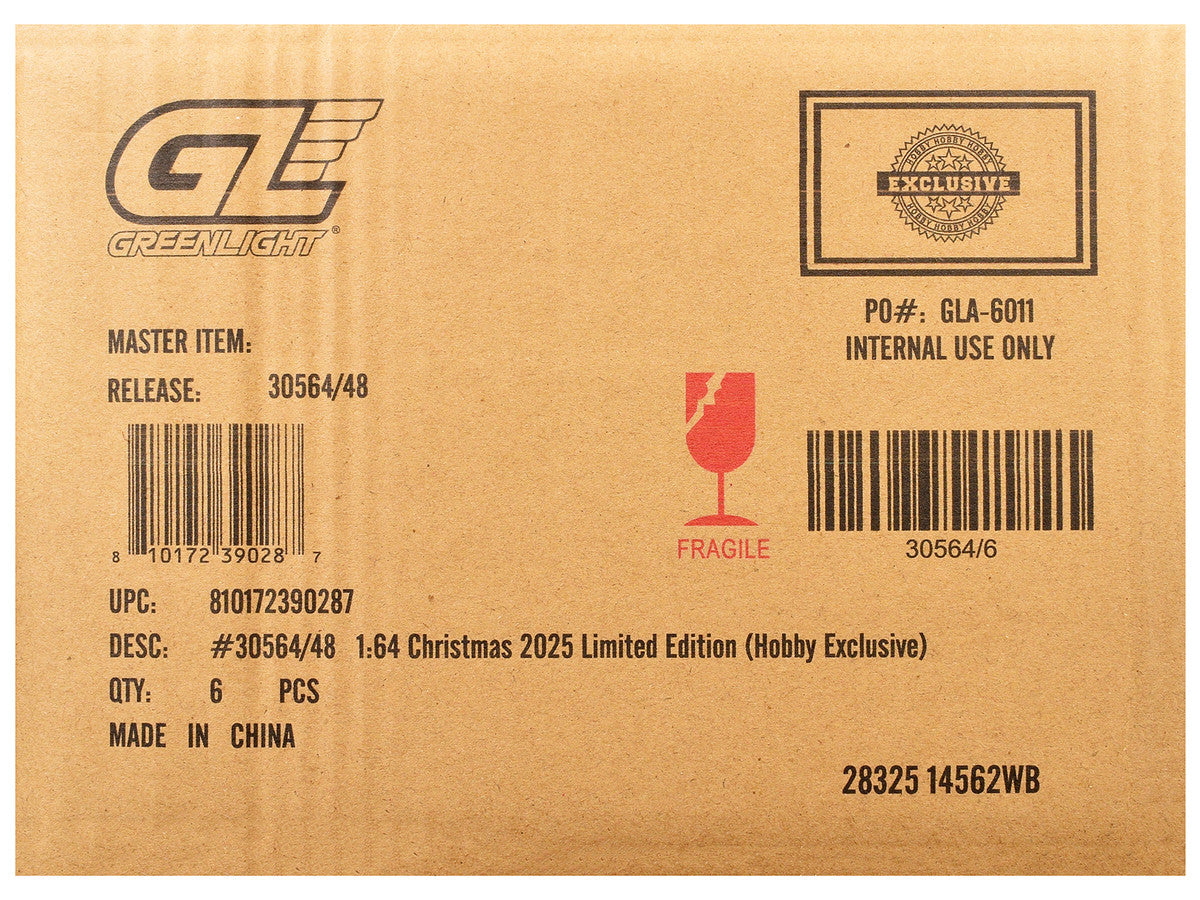 "Christmas 2025 Limited Edition" Set of 6 Cars 1/64 Diecast Model Cars by Greenlight by Greenlight