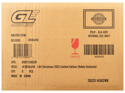 "Christmas 2025 Limited Edition" Set of 6 Cars 1/64 Diecast Model Cars by Greenlight by Greenlight