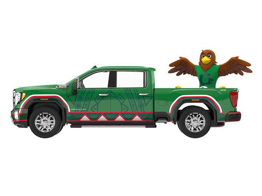 2022 GMC Sierra 3500 HD Pickup Truck Green with Mexican Soccer Graphics with Eagle Figure "International Soccer Celebration '26" Series 1/64 Diecast Model Car by Greenlight by Greenlight