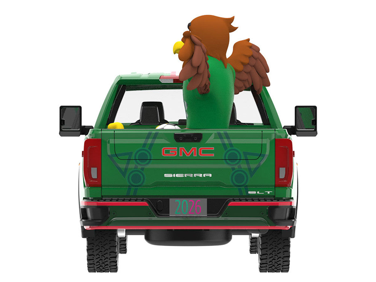 2022 GMC Sierra 3500 HD Pickup Truck Green with Mexican Soccer Graphics with Eagle Figure "International Soccer Celebration '26" Series 1/64 Diecast Model Car by Greenlight by Greenlight
