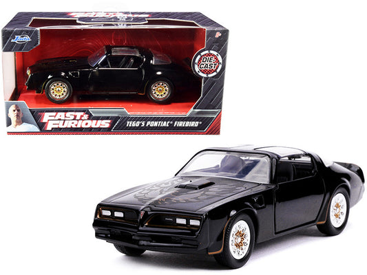 Tego's Pontiac Firebird Black with Gold Stripes and Hood Bird "Fast & Furious" Series 1/32 Diecast Model Car by Jada by Jada