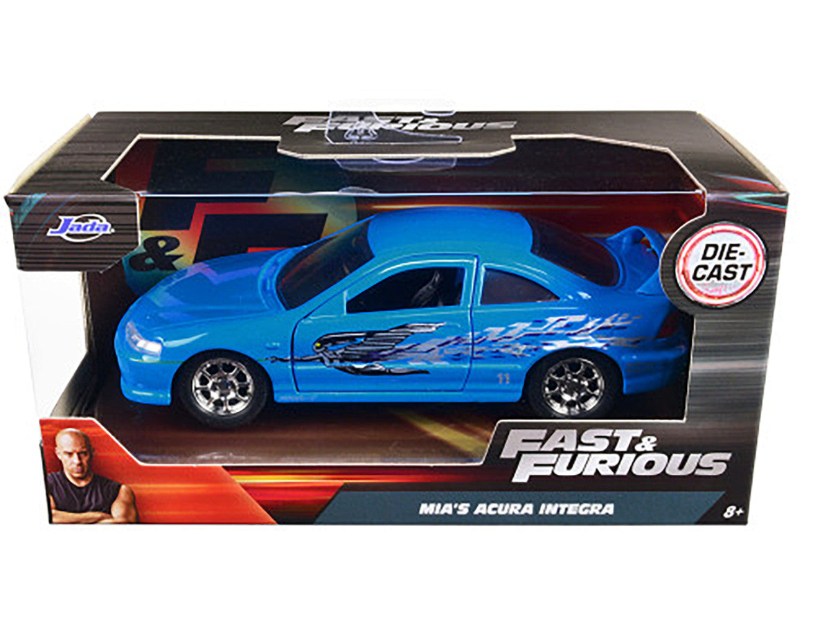 Mia's Acura Integra Light Blue with Graphics "Fast & Furious" Movie 1/32 Diecast Model Car by Jada by Jada