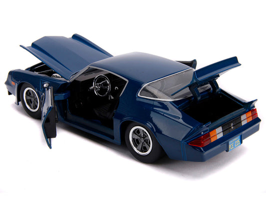 Billy's Chevrolet Camaro Z28 Dark Blue with Collectible Coin "Stranger Things" (2016) TV Series 1/24 Diecast Model Car by Jada