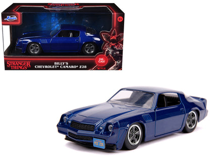 Billy's Chevrolet Camaro Z28 Metallic Dark Blue "Stranger Things" (2016) TV Series "Hollywood Rides" 1/32 Diecast Model Car by Jada by Jada