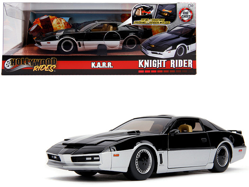 K.A.R.R. Black and Silver with Light "Knight Rider" (1982) TV Series "Hollywood Rides" Series 1/24 Diecast Model Car by Jada by Jada