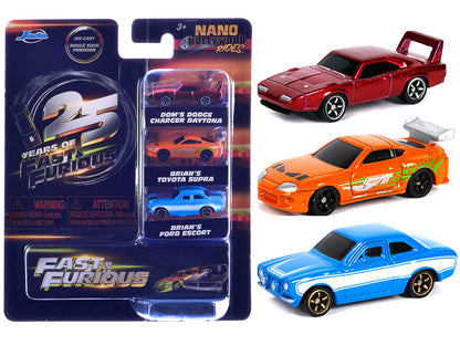 "Fast & Furious 25th Anniversary" 3 piece Set #2 "Nano Hollywood Rides" Diecast Model Cars by Jada by Jada