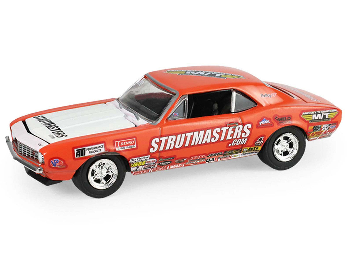 1969 Ford F-250 Pickup Truck Red and 1969 Chevrolet Camaro Z28 "Dan Fletcher" Orange with White Hood "NHRA Safety Team" with Enclosed Car Trailer "Racing Hitch & Tow" Series 6 1/64 Diecast Model Cars by Greenlight by Greenlight