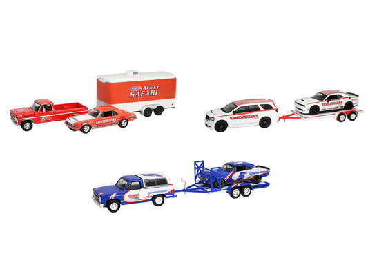 "Racing Hitch & Tow" Series #6 Set of 3 pieces 1/64 Diecast Model Cars by Greenlight by Greenlight