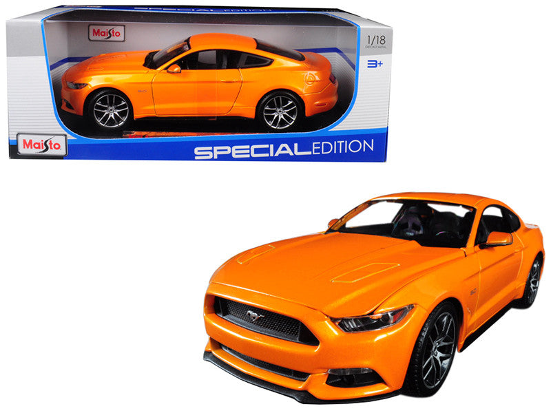 2015 Ford Mustang GT 5.0 Orange Metallic "Special Edition" 1/18 Diecast Model Car by Maisto by Maisto