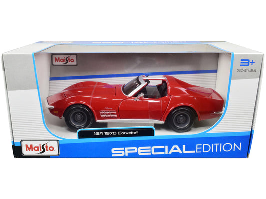 1970 Chevrolet Corvette Convertible Red 1/24 Diecast Model Car by Maisto by Maisto