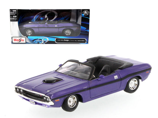 1970 Dodge Challenger R/T Convertible Purple 1/24 Diecast Model Car by Maisto by Maisto