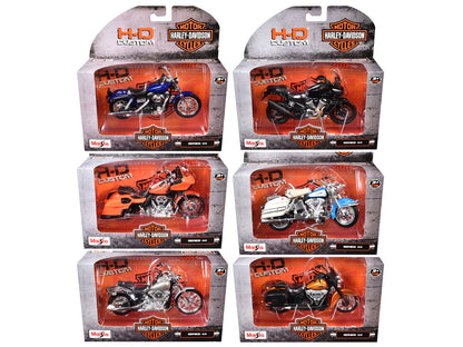 Harley-Davidson Motorcycles 6 piece Set Series 44 1/18 Diecast Models by Maisto by Maisto