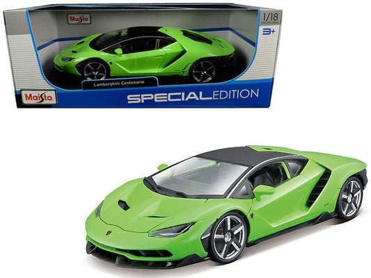 Lamborghini Centenario Lime Green with Matt Black Top 1/18 Diecast Model Car by Maisto by Maisto