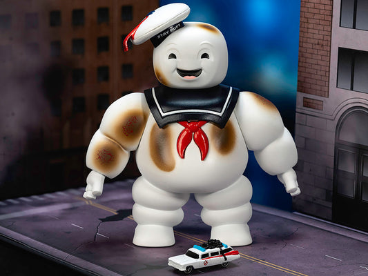 "Ghostbusters" 6" Stay Puft Marshmallow Man Figure with Nano Ecto-1 Car Diorama Set "Ghostbusters" (1984) Movie "Next Level" Series Model by Jada by Jada