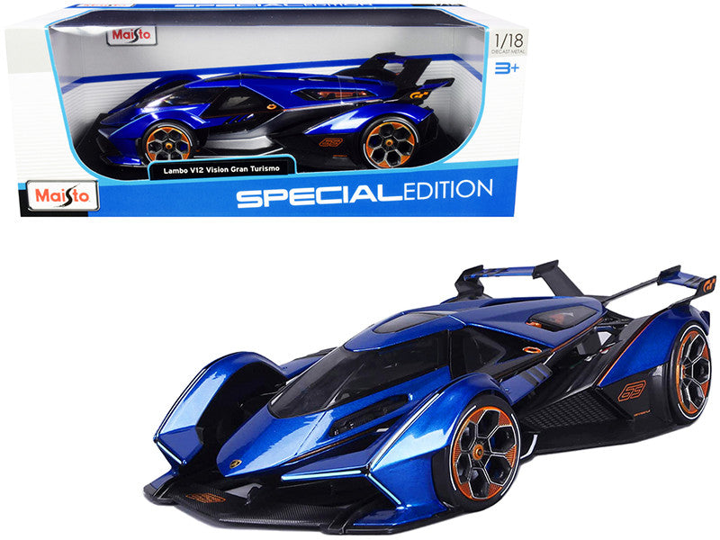 Lamborghini V12 Vision Gran Turismo Blue Metallic 1/18 Diecast Model Car by Maisto by Maisto