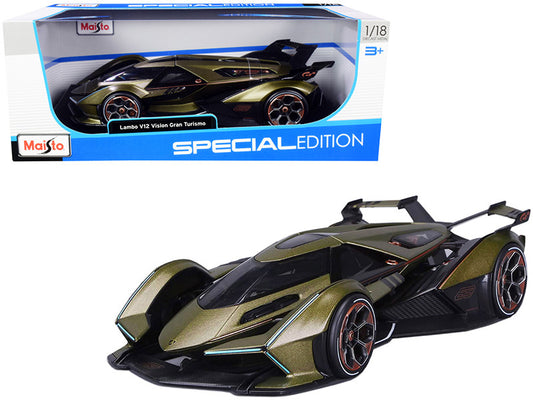 Lamborghini V12 Vision Gran Turismo Matt Green Metallic 1/18 Diecast Model Car by Maisto by Maisto