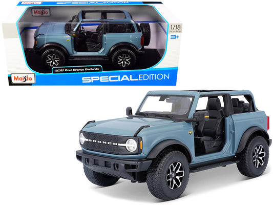 2021 Ford Bronco Badlands Blue "Special Edition" 1/18 Diecast Model Car by Maisto by Maisto