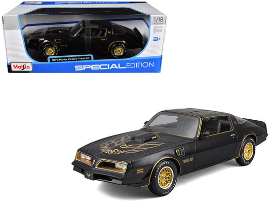 1978 Pontiac Firebird Trans Am Black Metallic with Hood Graphics "Special Edition" Series 1/18 Diecast Model Car by Maisto by Maisto
