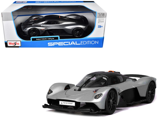 Aston Martin Valkyrie Silver Metallic with Matt Black Top "Special Edition" Series 1/18 Diecast Model Car by Maisto by Maisto