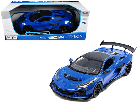 Chevrolet Corvette ZR1 Coupe Blue with Carbon Top "Special Edition" Series 1/18 Diecast Model Car by Maisto by Maisto