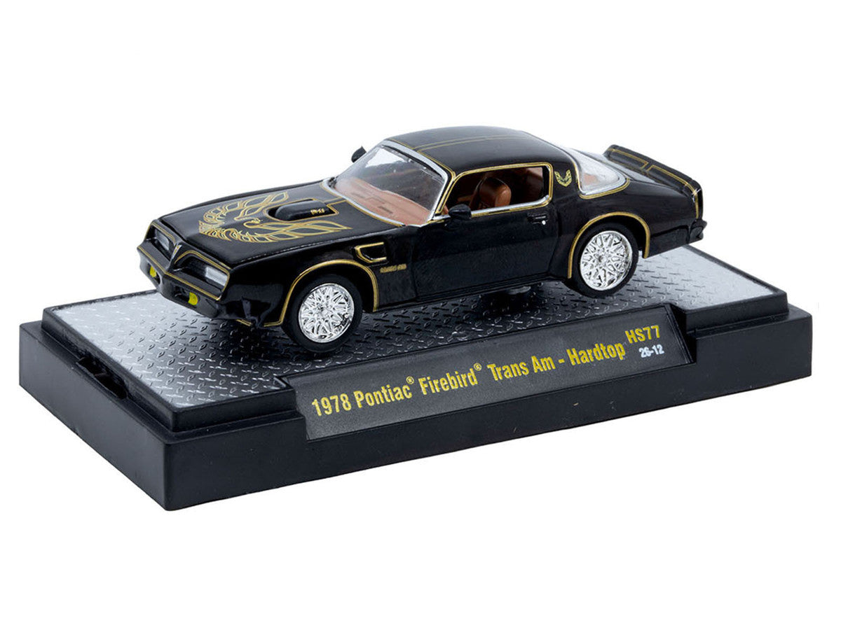 1978 Pontiac Firebird Trans Am Black with Hood Graphics Limited Edition to 12650 pieces Worldwide 1/64 Diecast Model Car by M2 Machines by M2