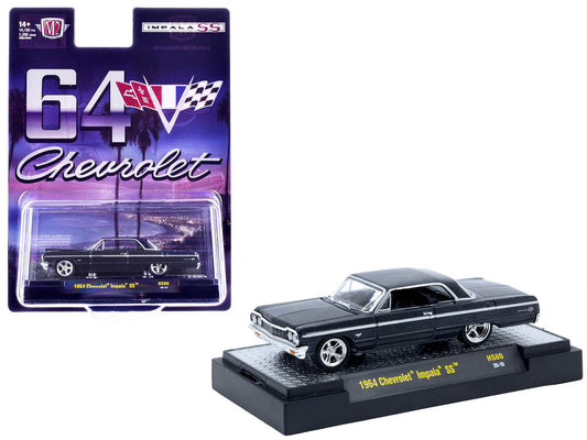 1964 Chevrolet Impala SS Black Metallic Limited Edition to 14102 pieces Worldwide 1/64 Diecast Model Car by M2 Machines by M2
