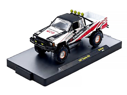 1985 Toyota SR5 4×4 Pickup Truck #85 "Yokohama" White with Black Top and Red and Black Graphics Limited Edition to 8250 pieces Worldwide 1/64 Diecast Model Car by M2 Machines-0