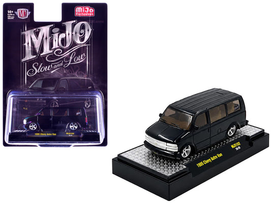 1995 Chevrolet Astro Van "Slow & Low" Black Limited Edition to 6720 pieces Worldwide 1/64 Diecast Model Car by M2 Machines by M2