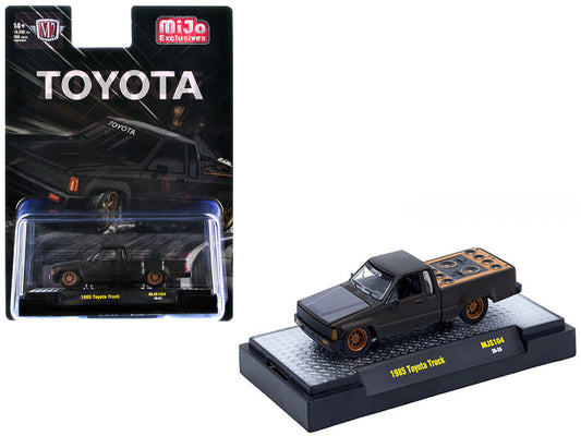 1985 Toyota SR5 Pickup Truck "Slammed Custom" Matt Gray with Carbon Hood Limited Edition to 10890 pieces Worldwide 1/64 Diecast Model Car by M2 Machines by M2