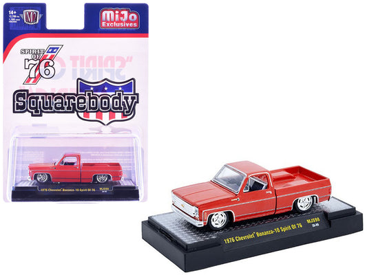1976 Chevrolet Silverado Bonanza-10 Pickup Truck "Spirit of '76" Red Limited Edition to 12750 pieces Worldwide 1/64 Diecast Model Car by M2 Machines by M2