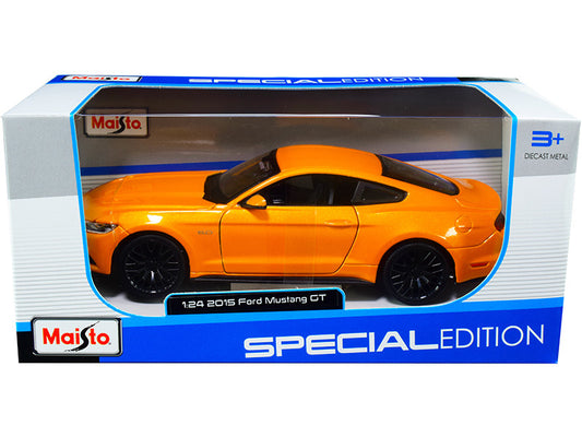 2015 Ford Mustang GT 5.0 Orange Metallic 1/24 Diecast Model Car by Maisto by Maisto