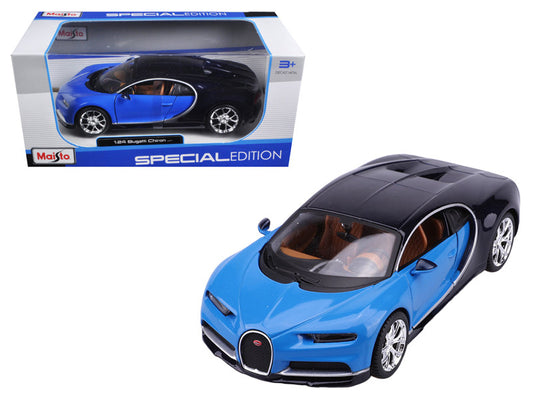 Bugatti Chiron Blue and Dark Blue 1/24 Diecast Model Car by Maisto by Maisto