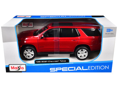 2021 Chevrolet Tahoe Red Metallic with Sunroof 1/24 Diecast Model Car by Maisto by Maisto