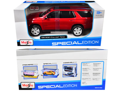 2021 Chevrolet Tahoe Red Metallic with Sunroof 1/24 Diecast Model Car by Maisto by Maisto