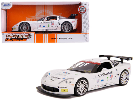2005 Chevrolet Corvette C6-R #3 Olivier Beretta - Oliver Gavin "Compuware" White "Bigtime Muscle" 1/24 Diecast Model Car by Jada by Jada