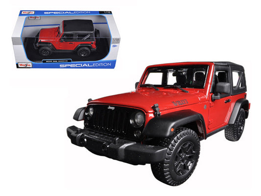 2014 Jeep Wrangler Willys Red 1/18 Diecast Model Car by Maisto by Maisto