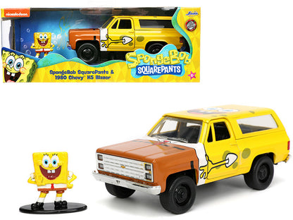1980 Chevrolet K5 Blazer with SpongeBob SquarePants Diecast Figurine "Hollywood Rides" Series 1/32 Diecast Model Car by Jada by Jada