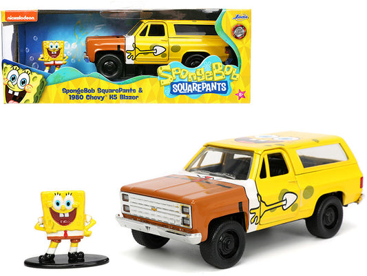 1980 Chevrolet K5 Blazer with SpongeBob SquarePants Diecast Figurine "Hollywood Rides" Series 1/32 Diecast Model Car by Jada by Jada