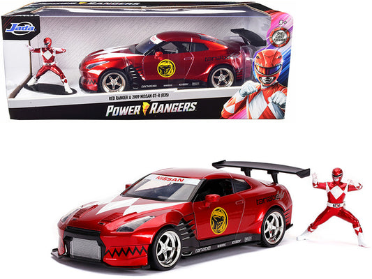 2009 Nissan GT-R (R35) Candy Red and Red Ranger Diecast Figurine "Power Rangers" 1/24 Diecast Model Car by Jada by Jada